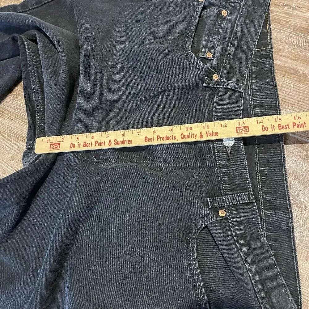 Levis 550 Jeans Mens 40x32.5 Black Tapered Leg Relaxed Fit Denim Pants Classic